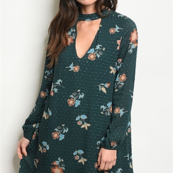Green Floral Dress - Picture 1 of 3